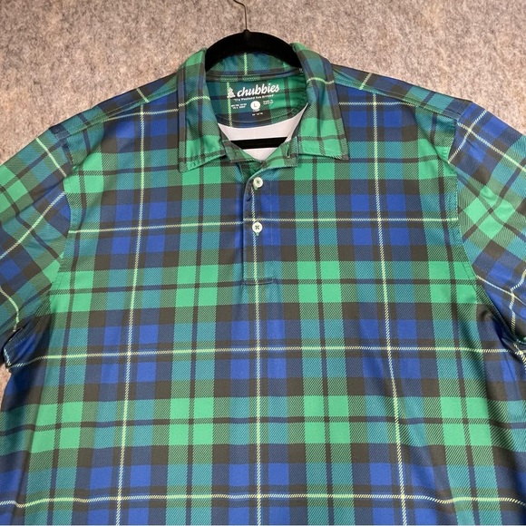 Chubbies Saint Andrew Plaid Tartan Country Club Preppy Golf Polo Shirt Sz L - Picture 4 of 16